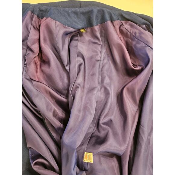 1950s Merino Wool Cape Long Blue Coat Attached Scarf Museum Quality OS Vintage‎ - Picture 12 of 12